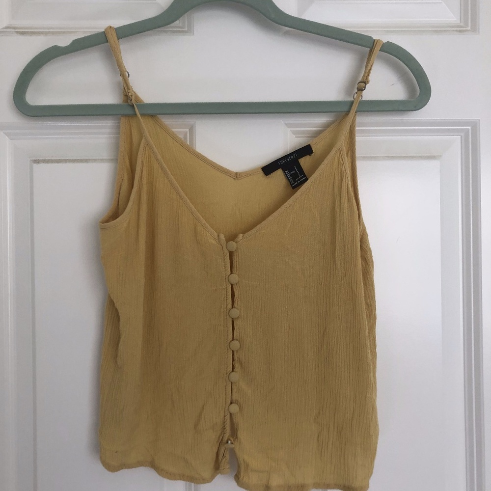 Yellow Button-Up Tank Top